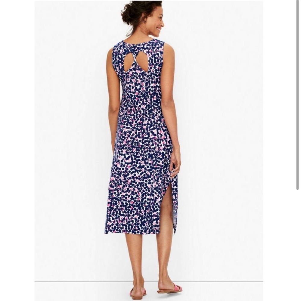T By Talbots Sleeveless Colorful Printed Twist Back Midi Dress Plus Size 3X - Picture 7 of 7